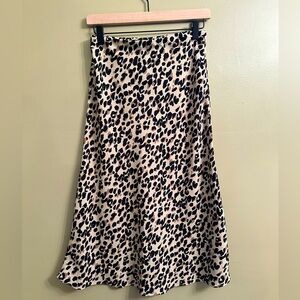 Halogen Leopard Print Midi Skirt XS
